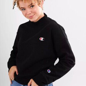 Champion Women's Reverse Weave Cropped Mock Neck Pullover Sweatshirt